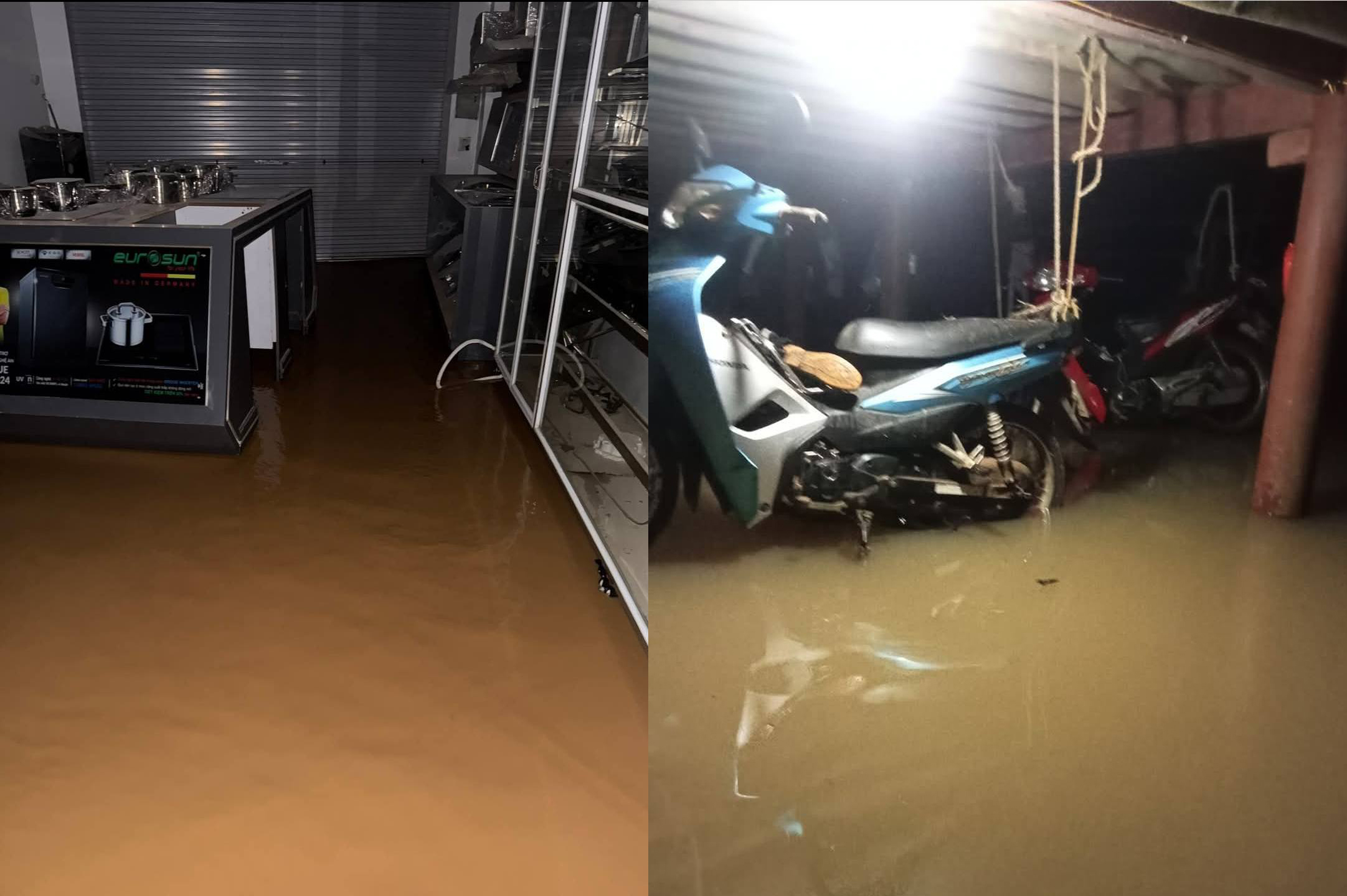 北部地区降雨量达300毫米，安沛市街道积水成河