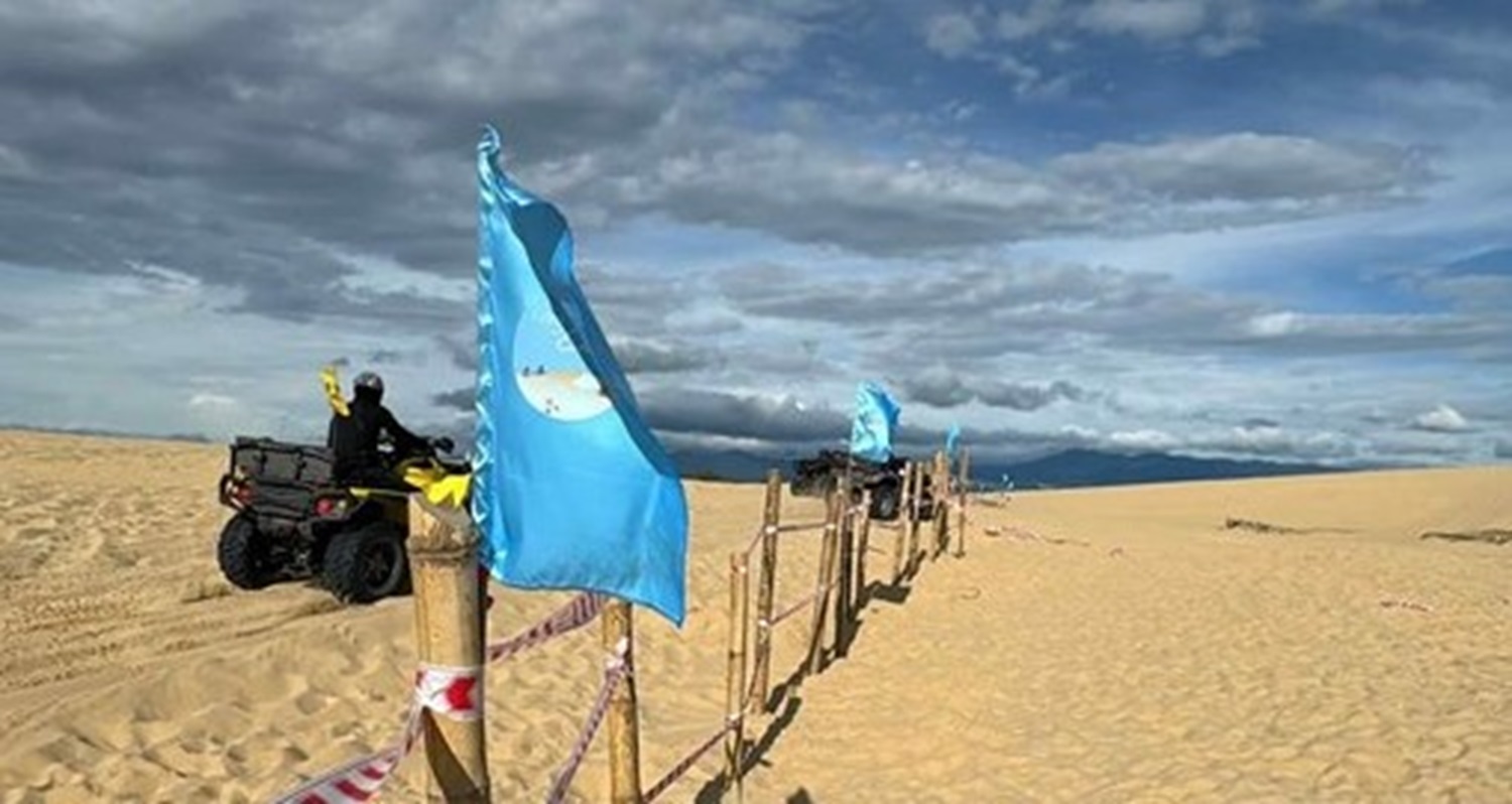 广富沙丘旅游服务被竹桩围栏