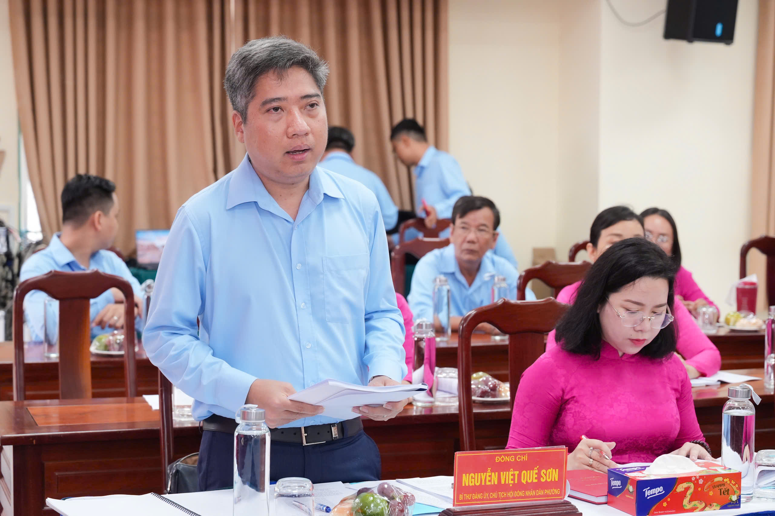 阮清议与平兴和区就党代会准备工作进行工作