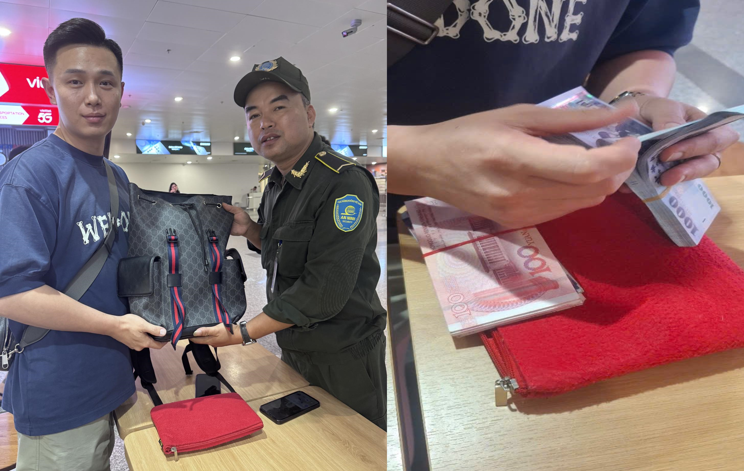 内排机场安保协助中国旅客找回365万越南盾