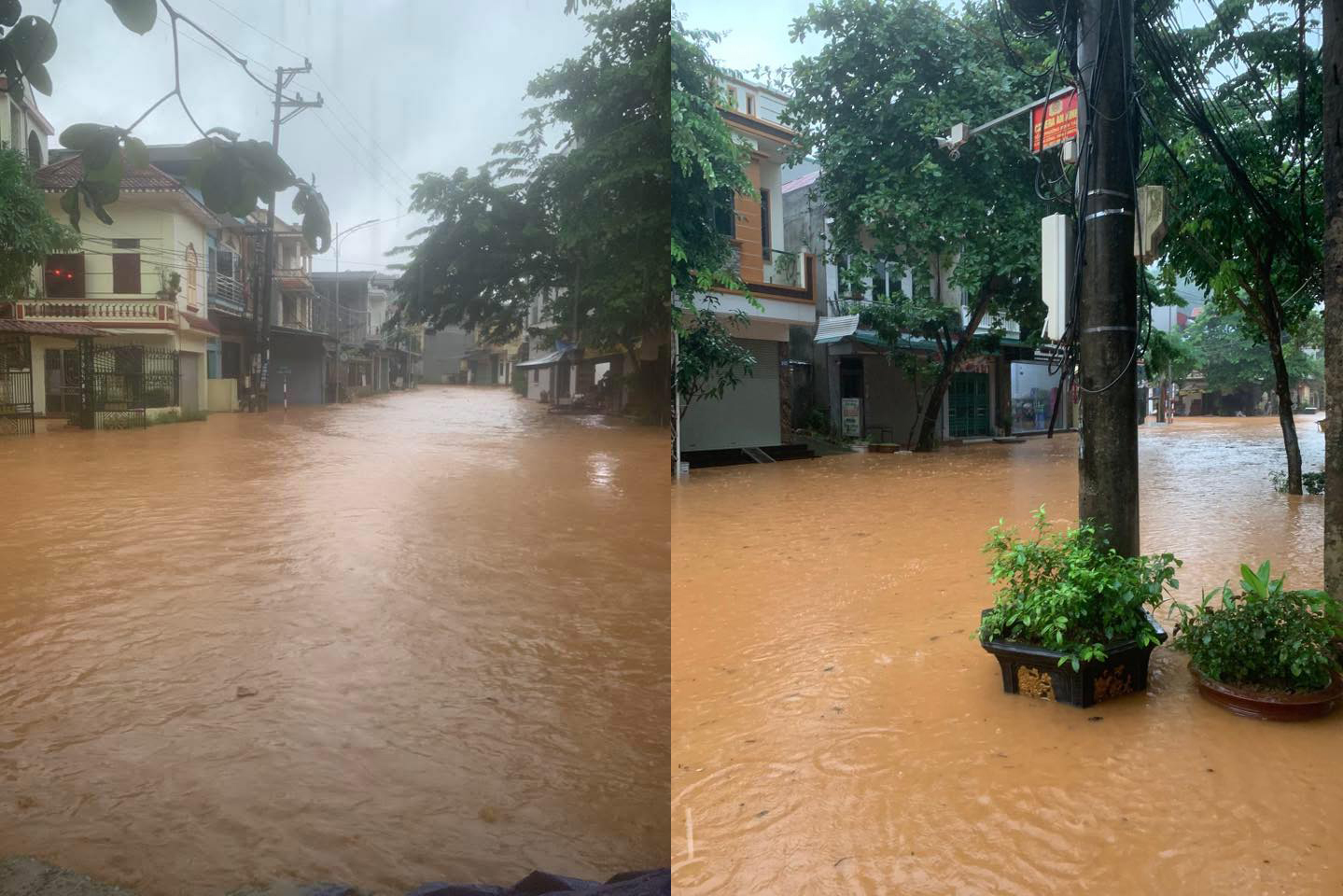北部地区降雨量达300毫米，安沛市街道积水成河