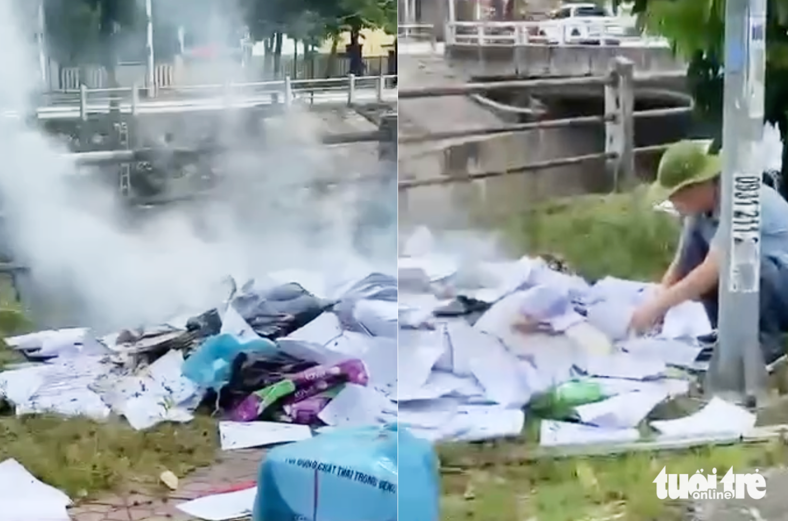 医院的文件和记录在运河边被焚烧